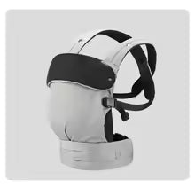 Porte-bebe physiologique gris bande noir