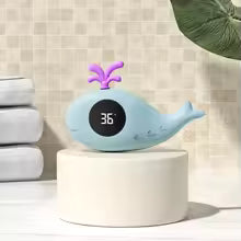 thermometre de bain baleine bleu jet