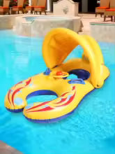 Flotteur de piscine bébé | Siège duo avec auvent et espace parent