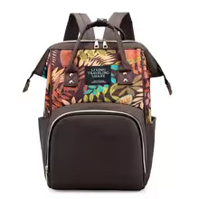 Sac a langer marron motif floral