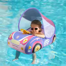 Flotteur de piscine bébé | Voiture aquatique auvent UPF 50