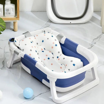 Baignoire bébé | Pliable, Matelas et Thermomètre Intégré - Randonnée avec bébé