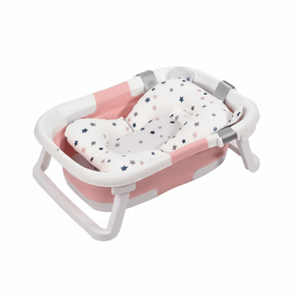 Baignoire bébé | Pliable, Matelas et Thermomètre Intégré - Randonnée avec bébé
