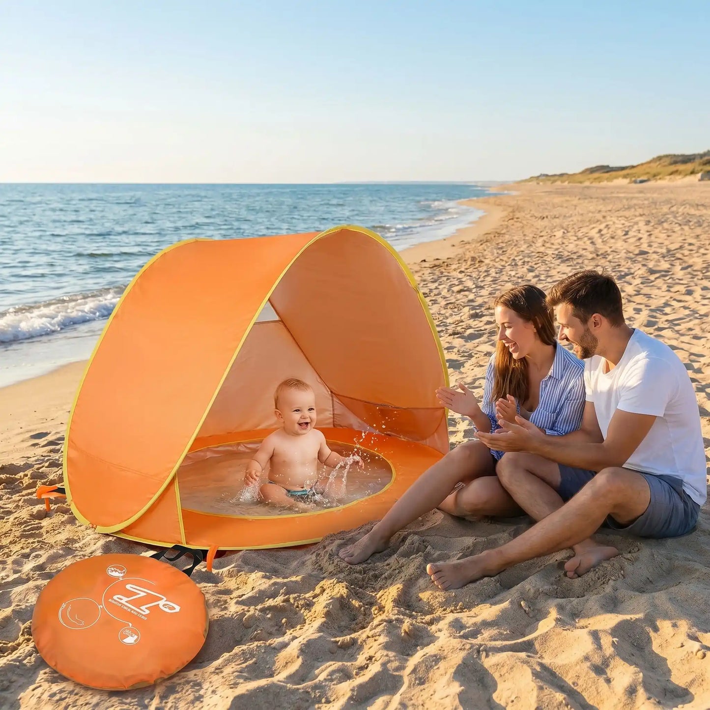 Tente de plage | Pop - Up avec pataugeoire anti - UV - Randonnée avec bébé
