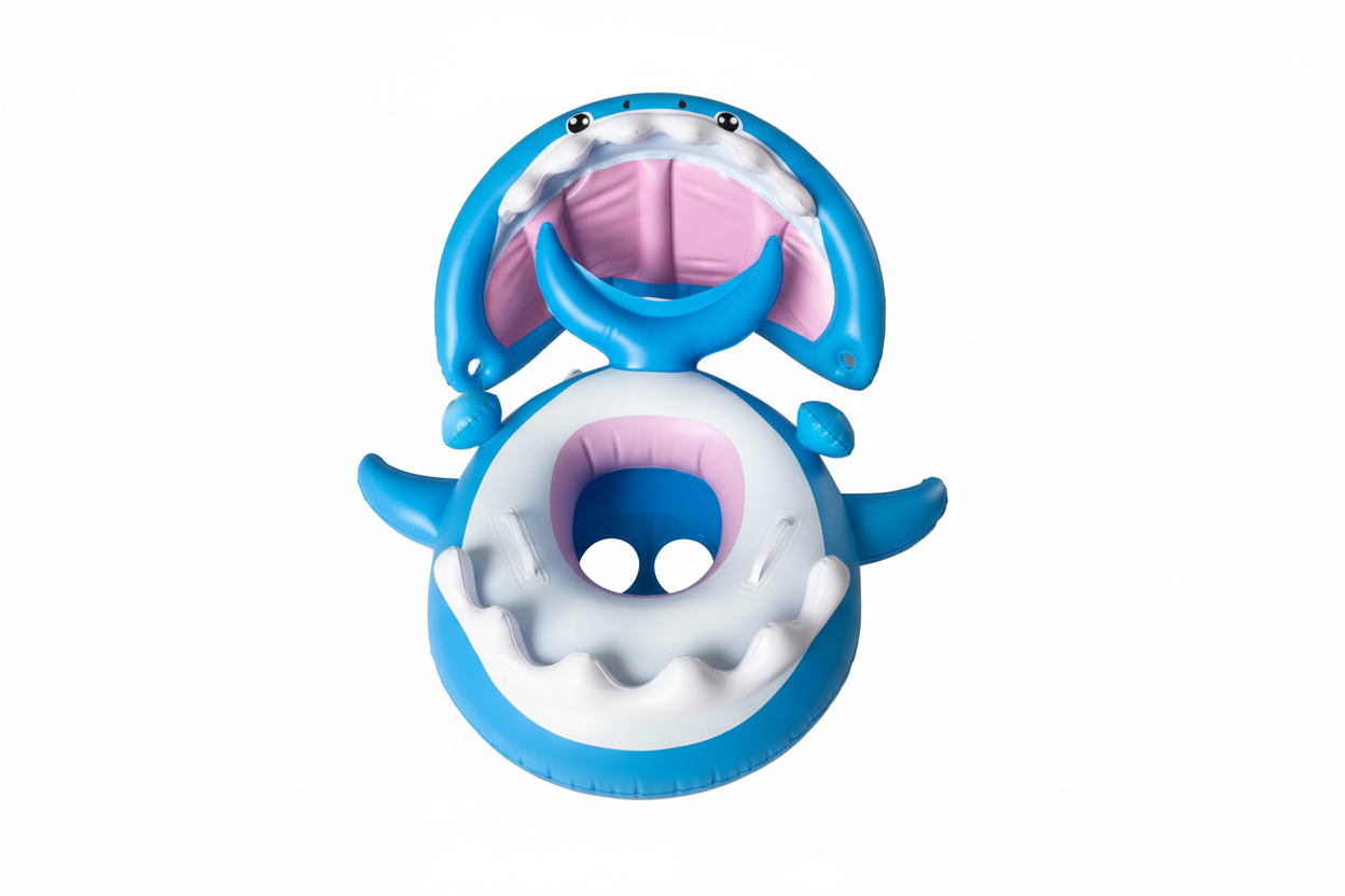 Bouée gonflable requin pour bébé vue intérieur