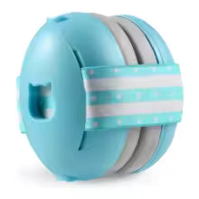 Casque anti-bruit bleu ligné