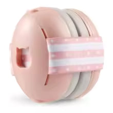 Casque anti-bruit bebe rose ligné