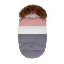 Chancelière poussette rose blanc gris