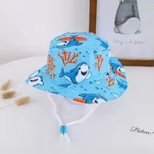 Chapeau bebe baleine bleu large bord 