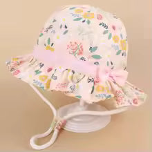 Chapeau bebe Boucle fleur rose 