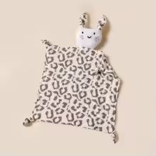 Doudou mousseline bebe lapin motif léopard