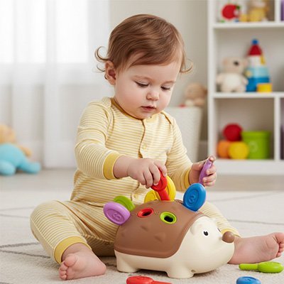Jouet bebe | Hérisson Encastrement Formes - Randonnée avec bébé