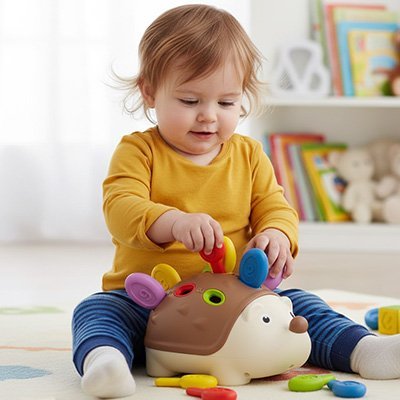 Jouet bebe | Hérisson Encastrement Formes - Randonnée avec bébé