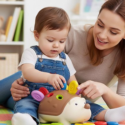 Jouet bebe | Hérisson Encastrement Formes - Randonnée avec bébé