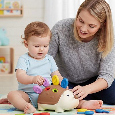 Jouet bebe | Hérisson Encastrement Formes - Randonnée avec bébé