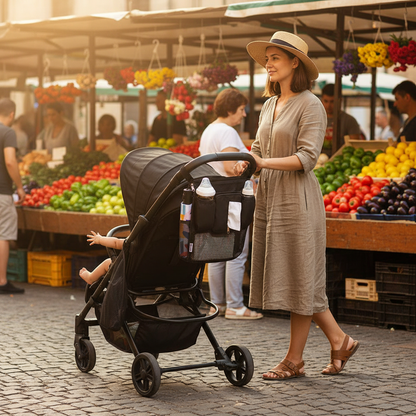 Lifestyle organisateur poussette - marché public