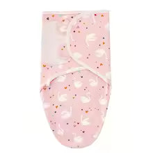 couverture d'emmaillotage rose motif cygne