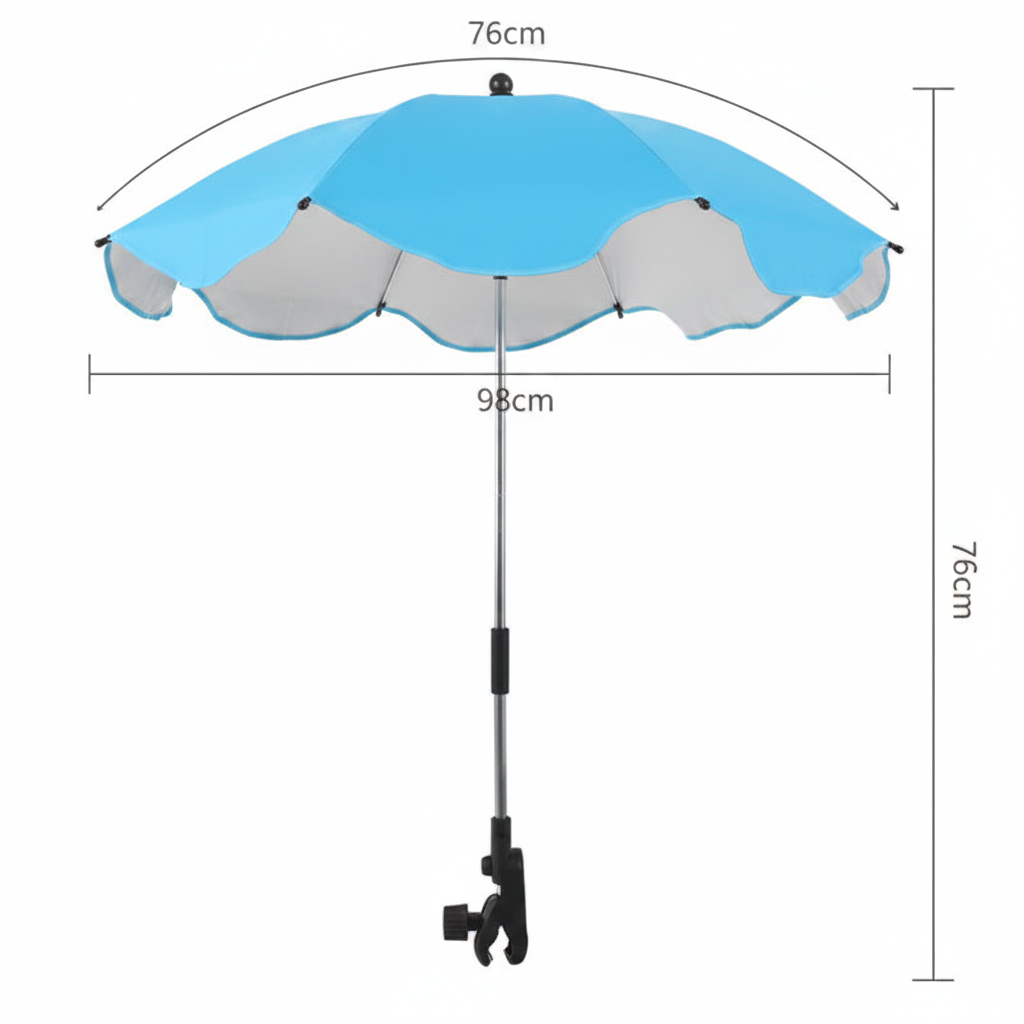Parasol bleu avec mesures