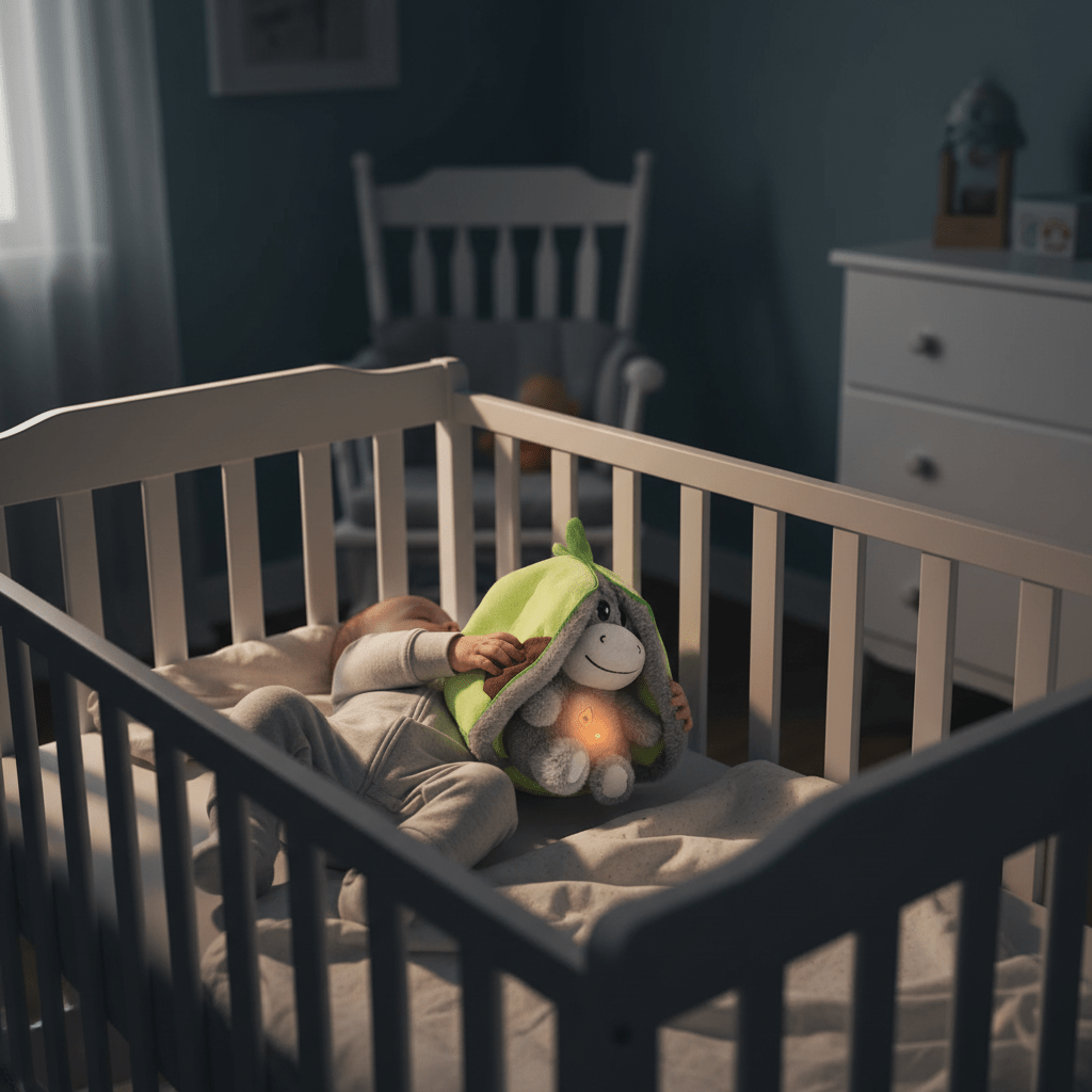 Peluche | Âne Respirant Lumineux Apaisant - Randonnée avec bébé