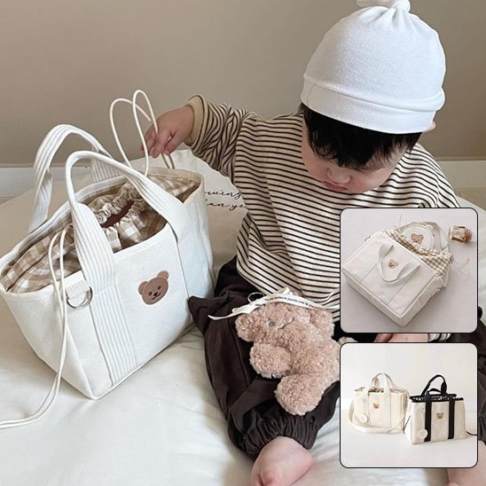 Sac à langer | Motif tête d'ourson - Randonnée avec bébé