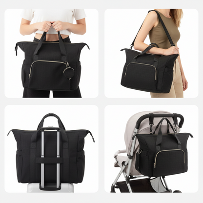 4 façon de porter le sac à langer
