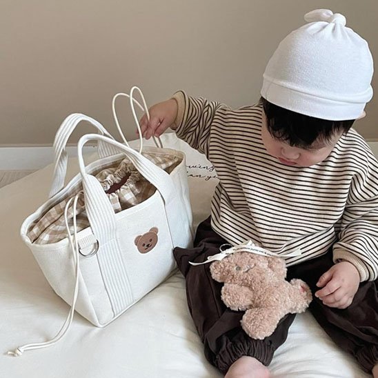 Sac à langer | Motif tête d'ourson - Randonnée avec bébé