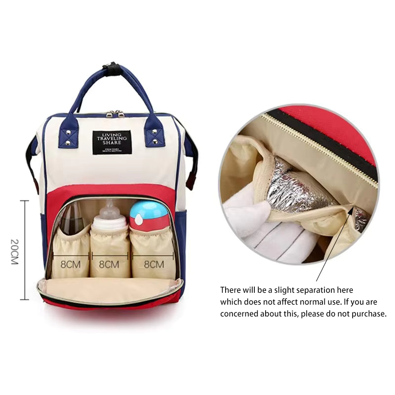 Sac à langer bleu-blanc-rouge mesure pochette à biberon