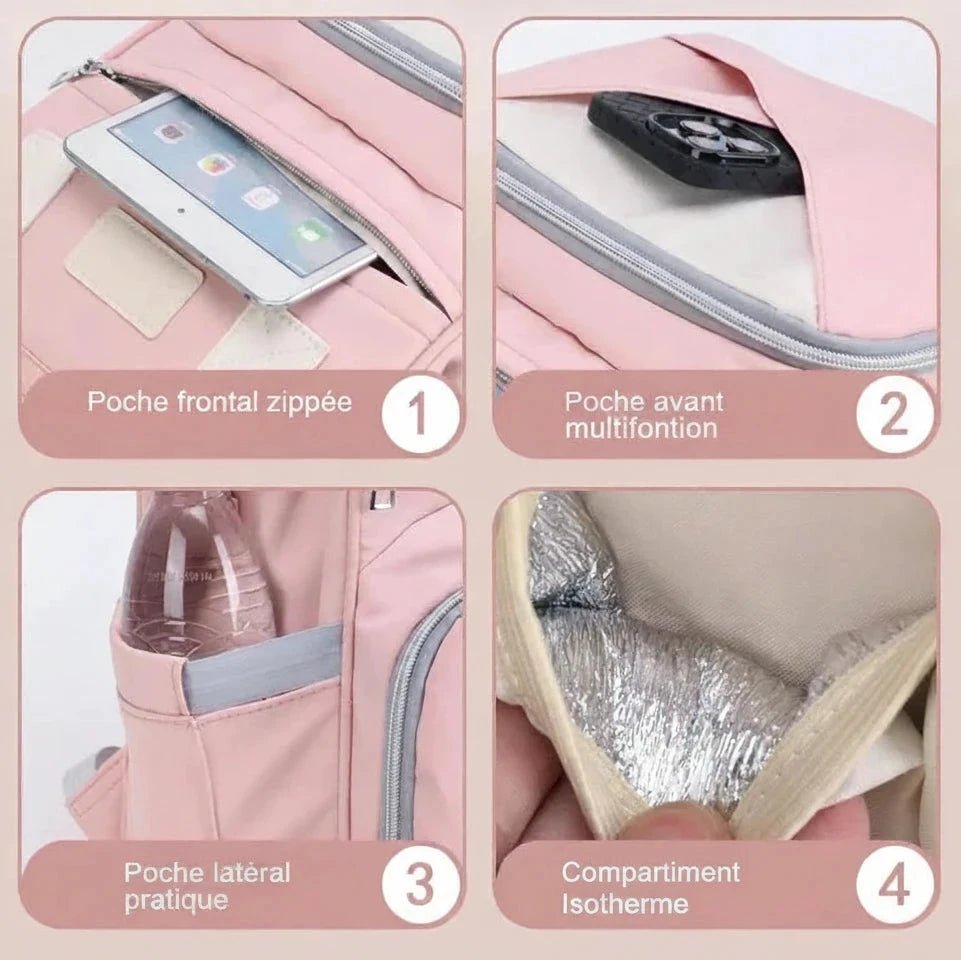 Sac à langer | Compact avec tapis à langer et rangements optimisés - Randonnée avec bébé