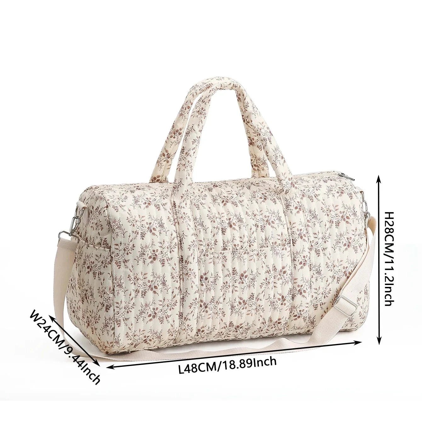 Sac à langer | Grande Capacité motif feuille - Randonnée avec bébé