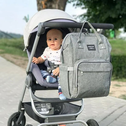 Sac a langer gris attache poussette