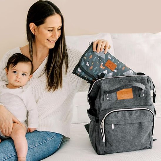 Sac a langer gris fonce