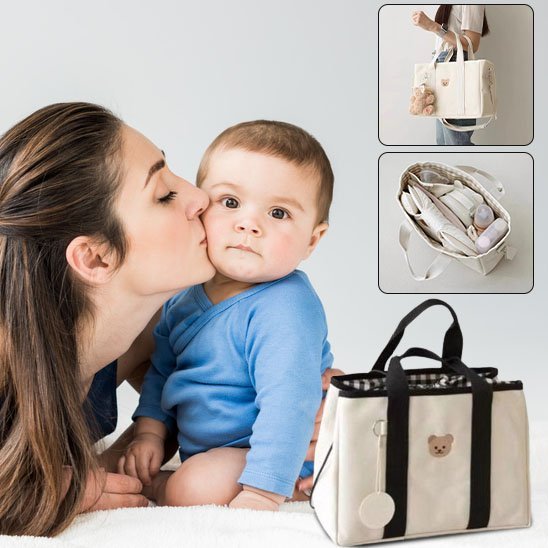Sac à langer | Motif tête d'ourson - Randonnée avec bébé