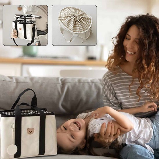 Sac à langer | Motif tête d'ourson - Randonnée avec bébé