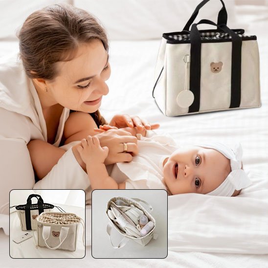 Sac à langer | Motif tête d'ourson - Randonnée avec bébé