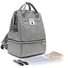 sac à dos à langer gris
