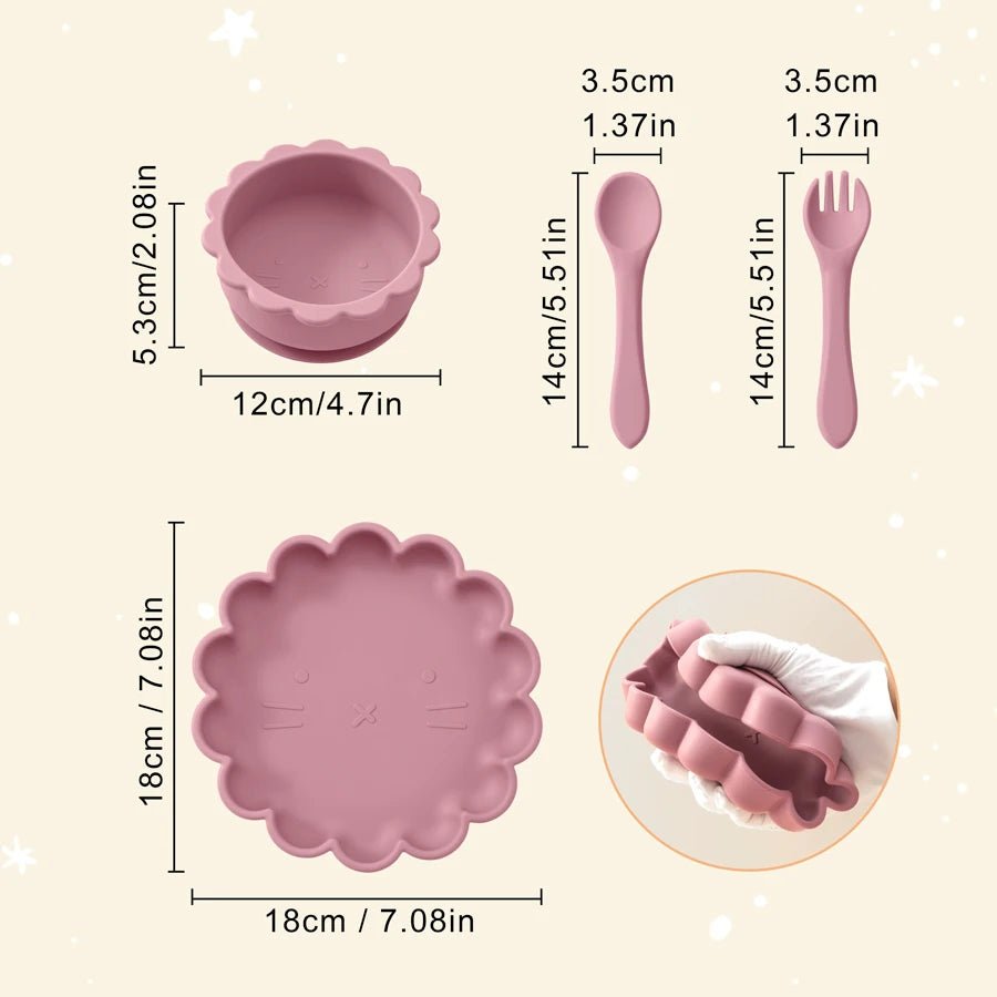Vaisselle bébé | Set 4 pièces Tête de Lion - Randonnée avec bébé