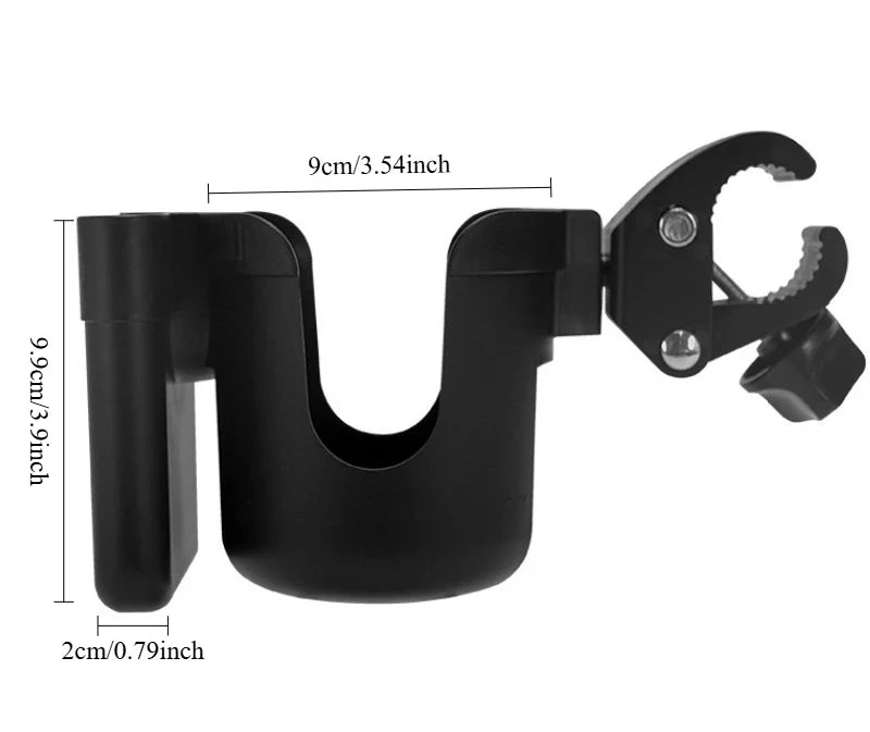Support pour poussette biberon ou tasse et cellulaire mesure