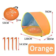 Tente piscine de plage orange