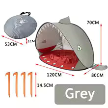 Tente piscine de plage requin gris