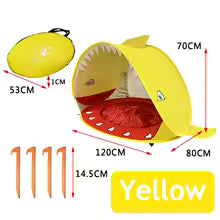 Tente piscine de plage requin jaune