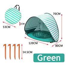 Tente piscine de plage vert ligné