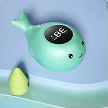thermometre de bain baleine cartoon vert