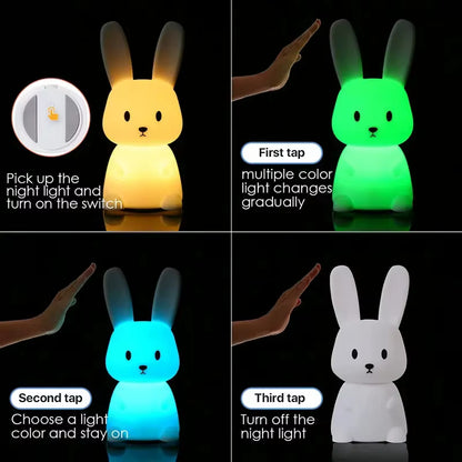 fonctionnement en anglais veilleuse bébé lapin