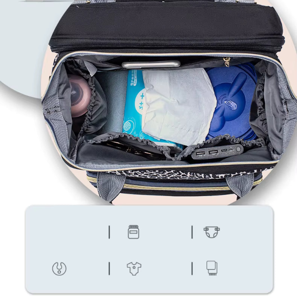 Vue intérieur du sac à langer lit